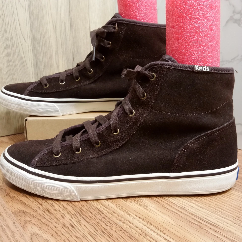 Zapatilla deportiva Keds de gamuza de caña alta para mujer talla 9 EU 40 marrón con cordones forrada de piel sintética Foto 2 de 4