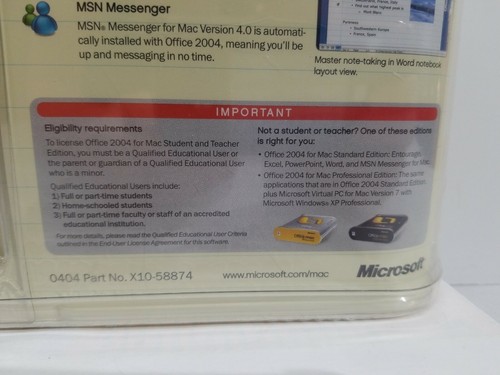 2004 NEW IN ORIGINAL BOX OFFICE:MAC STUDENT AND TEACHER EDITION -3 INSTALLS - Picture 5 of 9