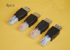 4pcs USB Female to Ethernet RJ45 Cat5 Booster Router Wireless Network Adapter