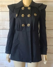 Leifsdottir Women Black Trench Coat Lined Size 2
