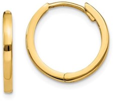 11mm 14K Yellow Gold Hinged Hoop Earrings TM615