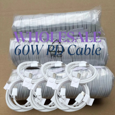 Bulk Lot Type USB-C to USB-C Cable 3/6FT 60W Fast Charging PD Cord Rapid Charger