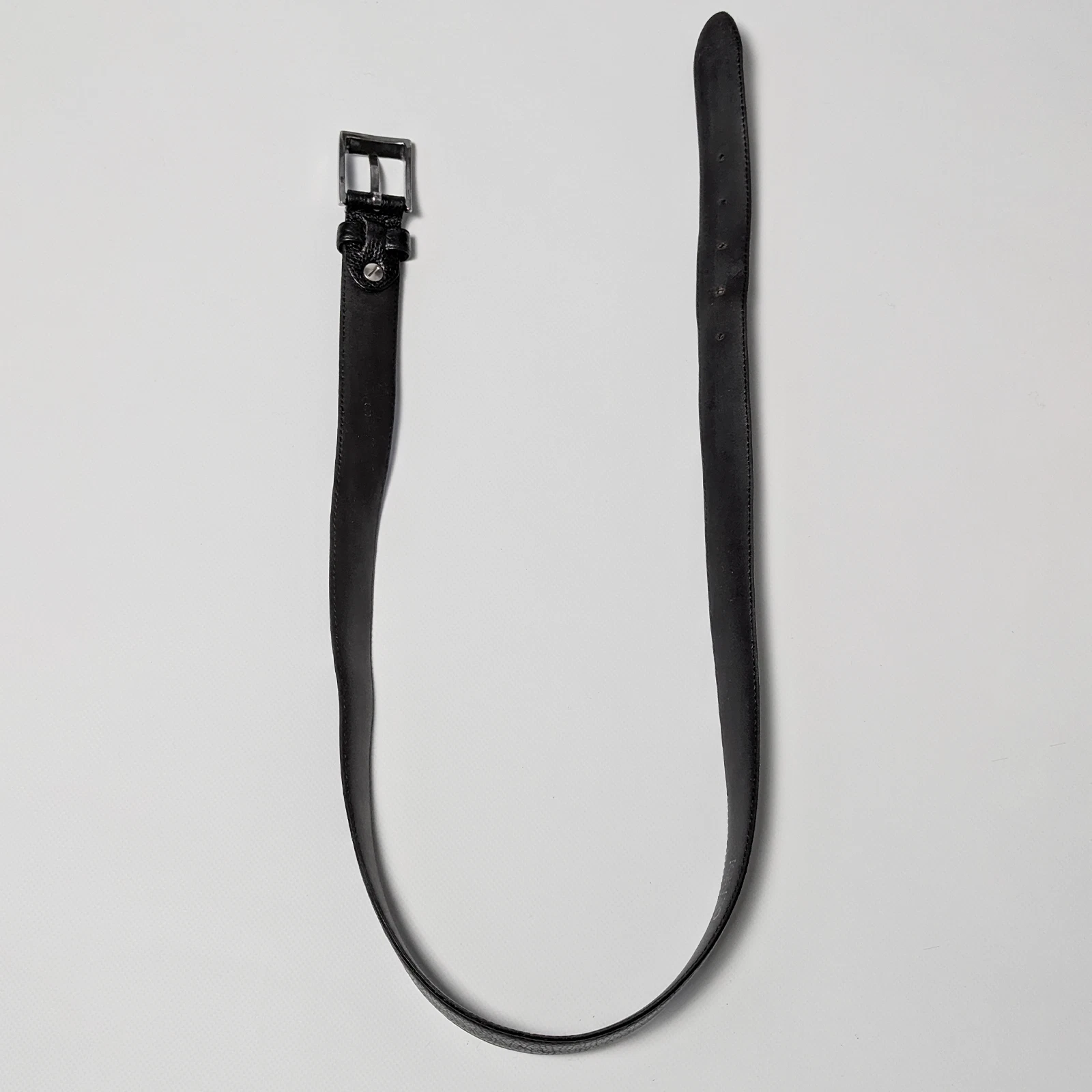 Cintura abito Kenzo vintage anni 90 pelle nera fibbia metallo classica taglia 32 34 M