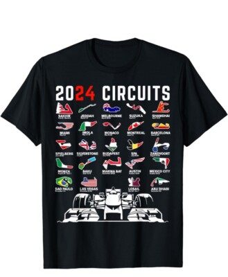 2024 Formula Racing Track Formula Race Formula Car Fan T-Shirt Small Men Black