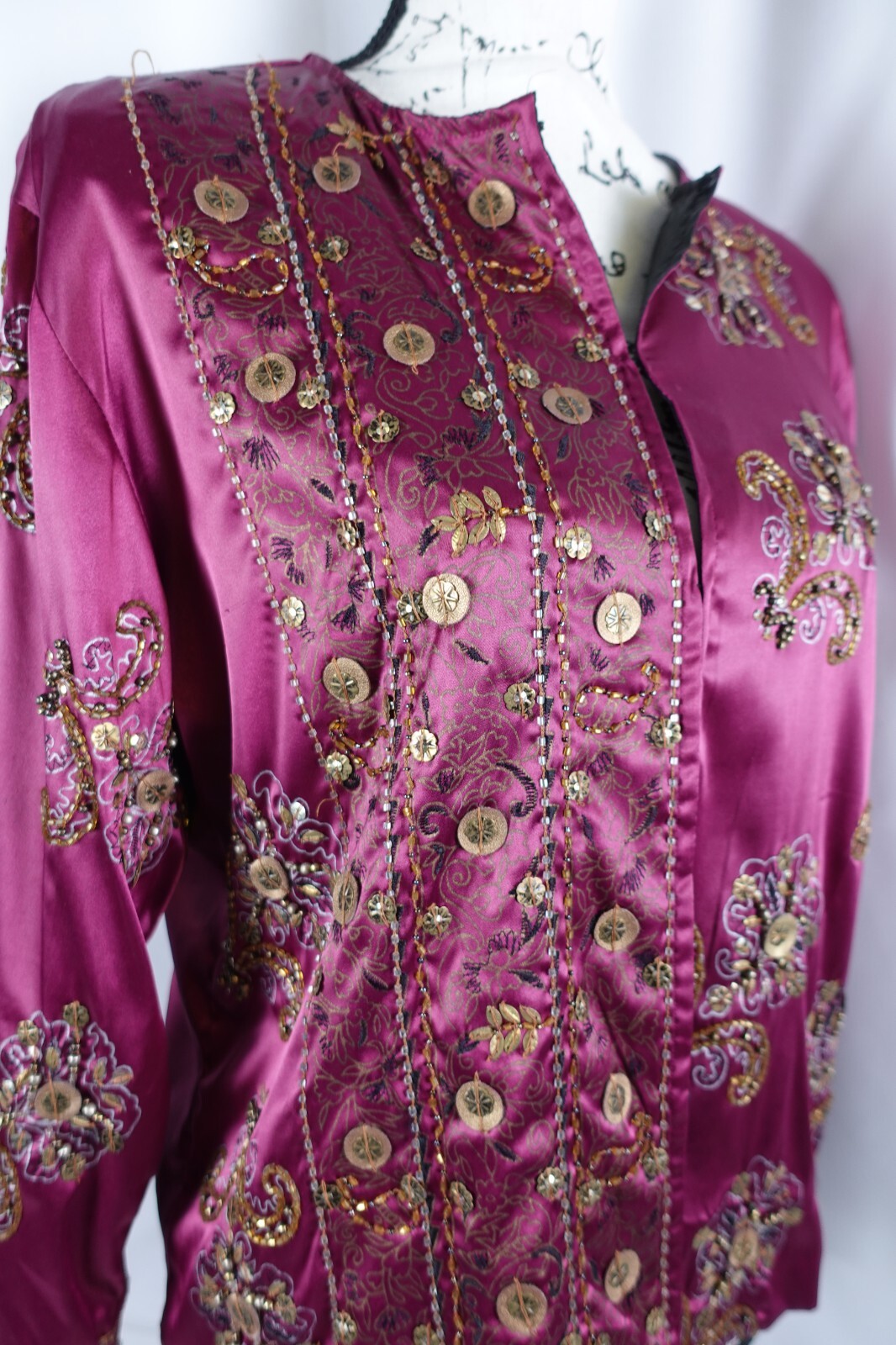 Chicos Women's Hook Loop Jacket Size 2 Jeweled Gy… - image 20