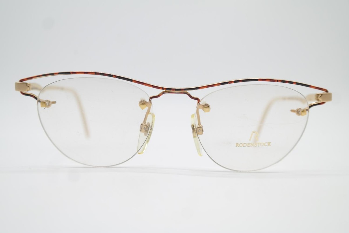Vintage Glasses Rodenstock R0640 Gold Copper Black Half-Rim