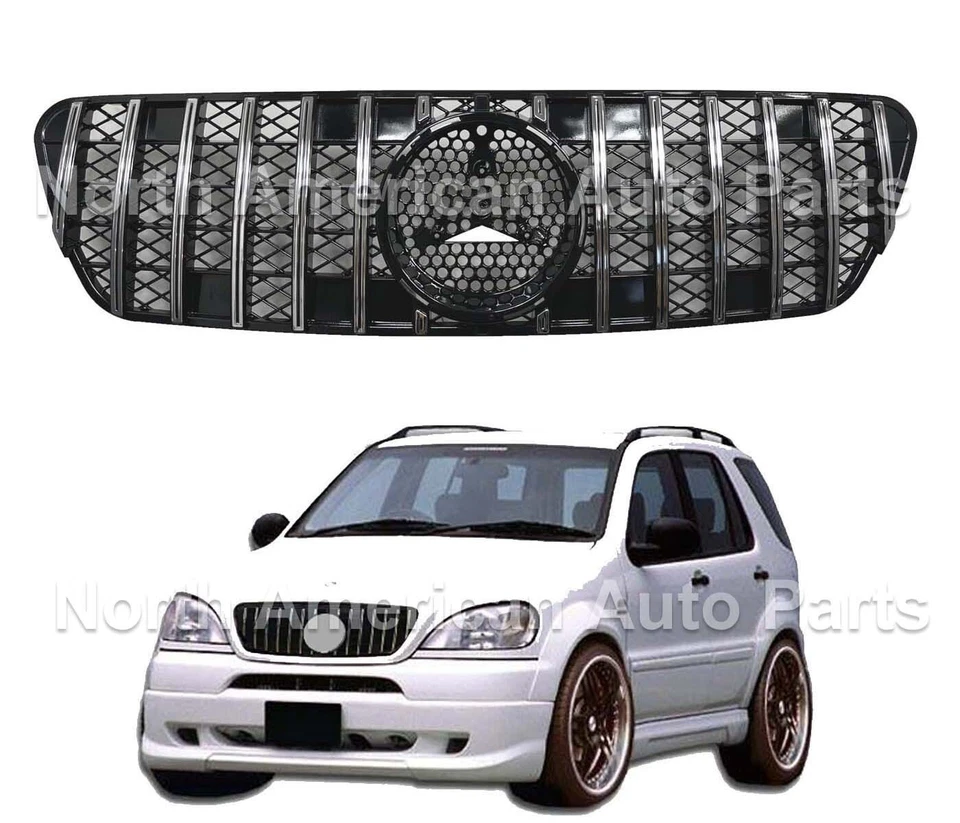 ML500 ML430 ML350 ML55 ML GT Grelha Preto-Cromo 1996-2005 Panamericana Nova - Imagem 4 de 4
