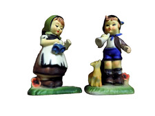 "Lote De Colección Adorno ANRI Toriart Ferrandiz 4.25"" Niño con Cuerno Perro Niña Conjunto Figuras"