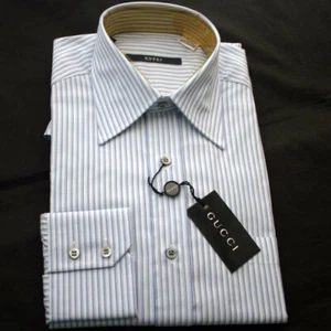 Chemise homme manches longues rayure bleue GUCCI neuve avec étiquette