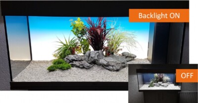 daytime backlight beleuchtete LED Rückwand 90x45cm Pool 