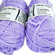 VTG Mary Maxim Civona Twinkle Baby Weight Yarn Lavender Purple Acrylic #357-091