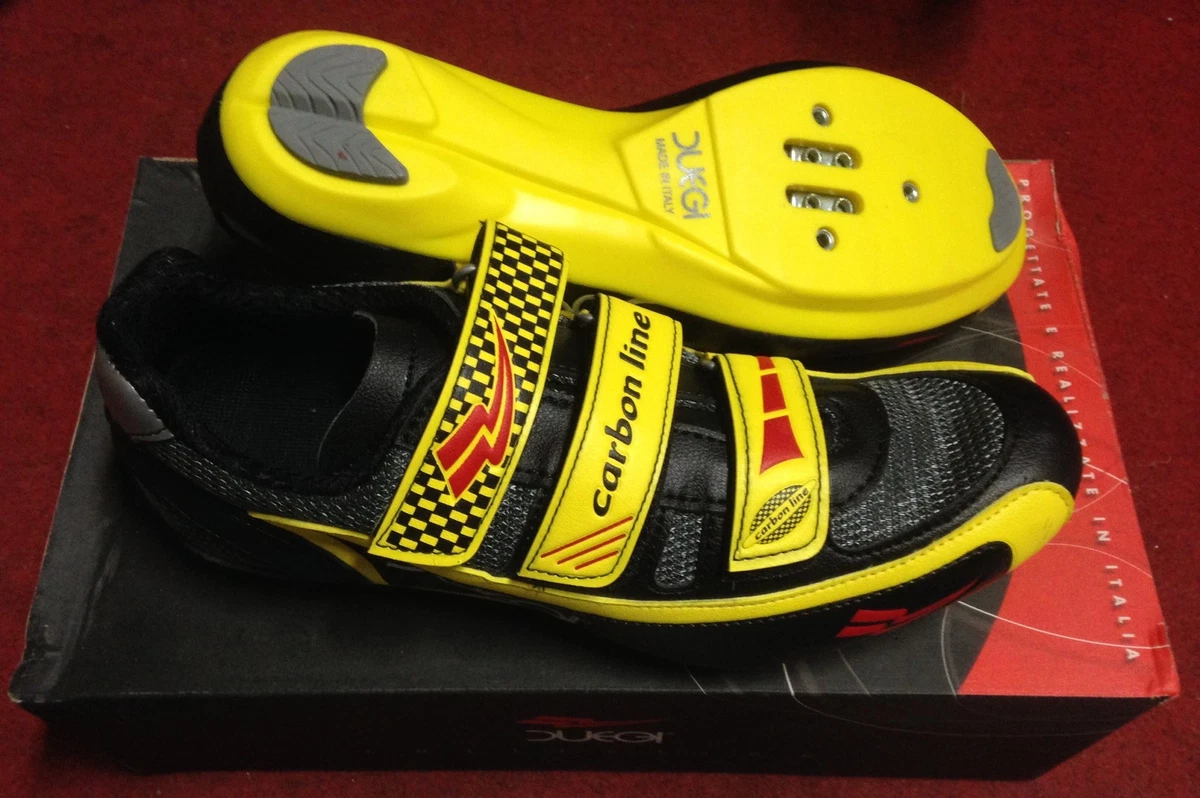 Vintage Duegi Leather Cycling Shoes Italy 40 Black Yellow Road Bike $_57.JPG?set_id=880000500F main image 4
