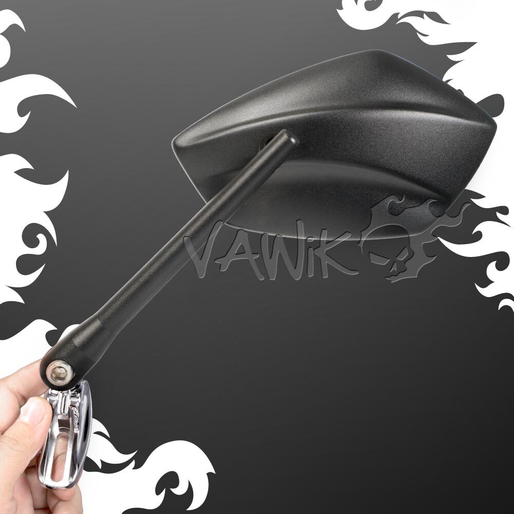 VAWiK mirrors black PalmII convex aspheric chrome base fits