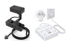 Dual Layer Desk Clamp Power Strip with 13 Outlets 4 USB Ports 2 USB C , 2 Pr...