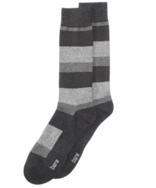 Bar III Men's Chunky Stripes Dress Socks, Grey Combo, Sock Sz 10-13