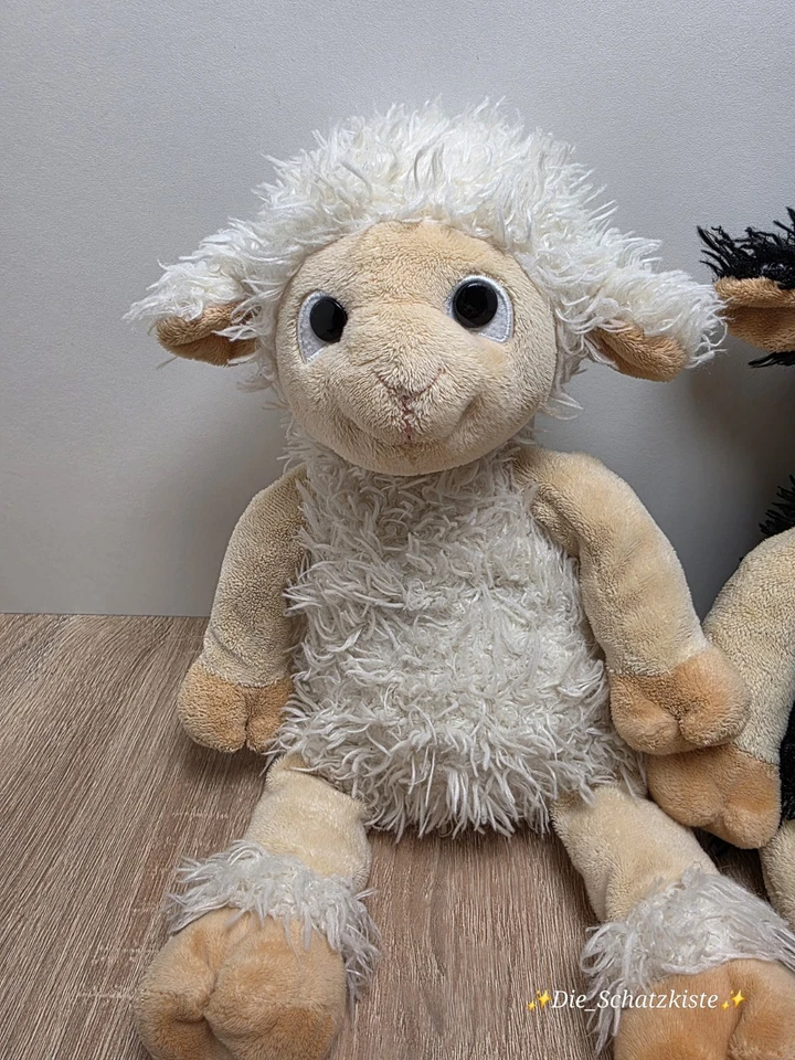 Heunec Friendsheep - Wolly Sunshine u. Blacky Moonligh / Kuscheltier Schaf 38cm - Bild 2 von 4