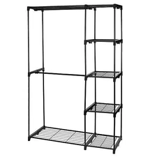 Metal Closet Deluxe Double Rod Freestanding Closet Clothes Storage Organizer Coa