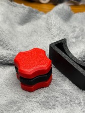 Magnetic Pool Cue Red/Black Plastic Chalk Holder and Black Belt Clip