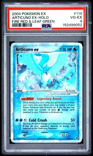 2004 POKEMON EX FIRE RED & LEAF GREEN #114 ARTICUNO EX-HOLO PSA 4