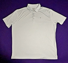 CALLAWAY OPTI-DRI Men's 2XL Gray Striped Collared Short-Sleeve Polo Golf Shirt