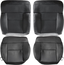 Ebony Black Microfiber Leather Seat Covers for Ford F150 Lariat XL 04-08