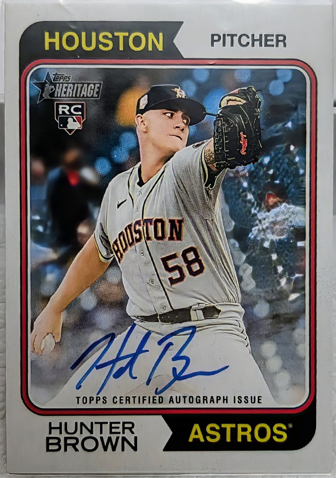 Hunter Brown Rookie 2023 Topps Heritage Astros RC REAL ONE AUTO #ROA-HB