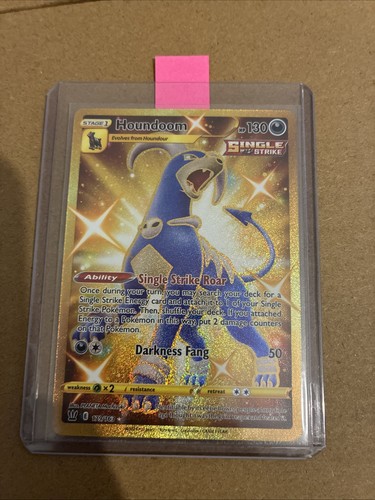 Pokémon TCG Houndoom Gold Battle Styles Holo Card 179/163 Secret