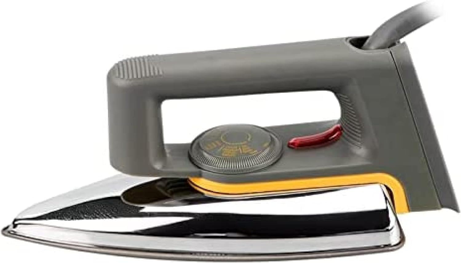 Household Classic Dry Iron for Clothes, 1600W, Stainless Steel Soleplate