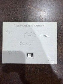 Captain Planrt and the Planeteers Nintendo NES Manual Only