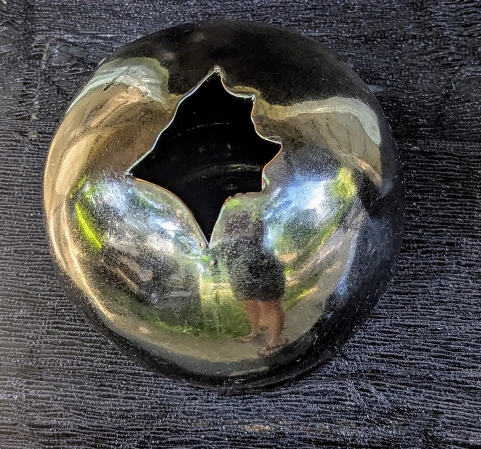 Calavera grande de cerámica esmaltada Gunmetal - Multiuso, pieza única - ¡Debes ver fotos! Foto 3 de 4