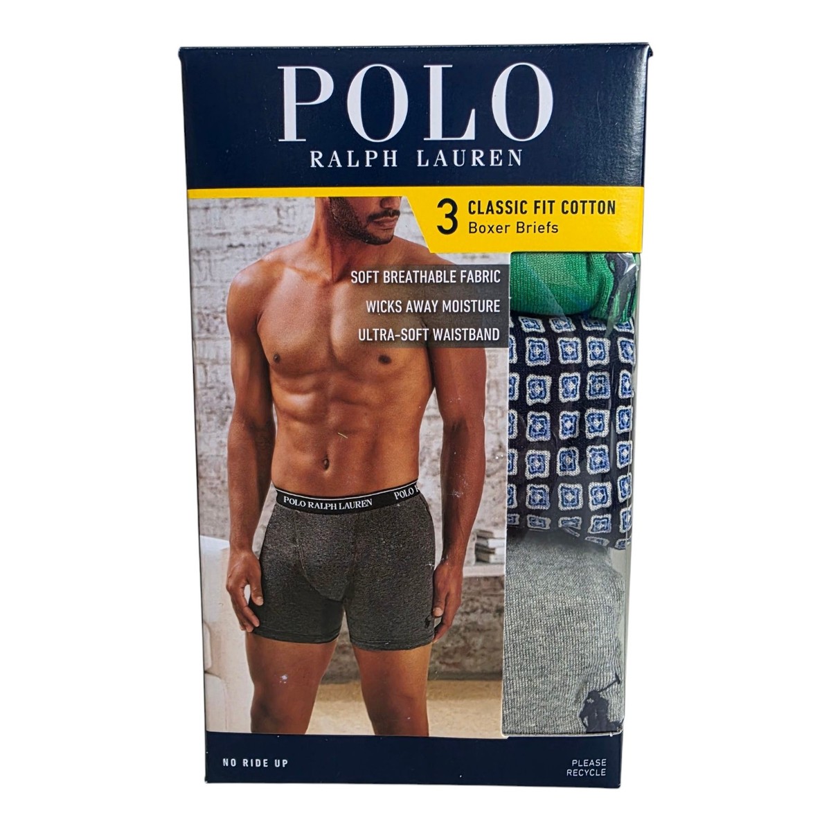 New Polo Ralph Lauren Men’s Pack Classic Fit Cotton Boxer Briefs  Underwear NIB