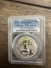 2026 Niue S 1 Mermaid - Yellow Hair AG Rev PR69 1oz. 999 Silver