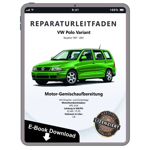 VW Polo 3 Variant 1AV 1,6L Einspritz- ZüNdanlage Werkstatthandbuch PDF Datei-image