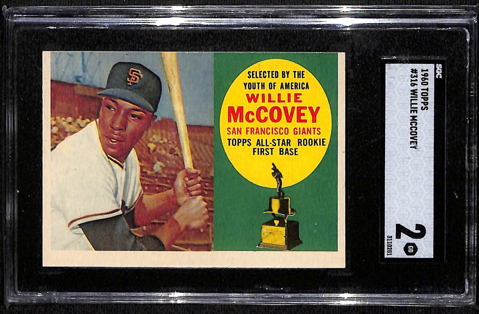 1960 Topps #316 Willie McCovey - San Francisco Giants - SGC 2 RC