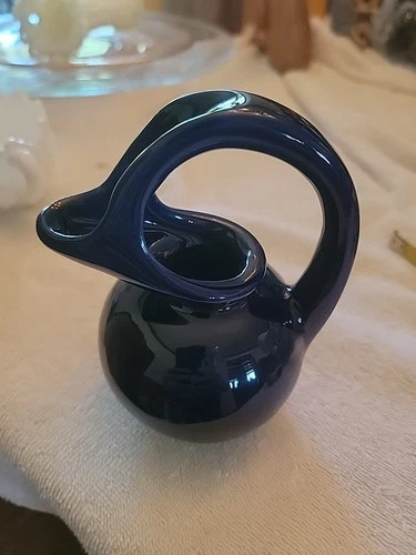 New ListingVintage Hull Cobalt Blue MCM Art Deco 5-1/2” Syrup Pitcher USA, RARE Round