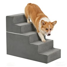 Dog Stairs for Small Dogs, 5-Step Curved Dog Step for Medium Pet Ramp for Sofa