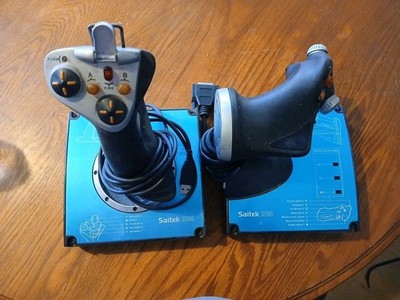 Saitek X45 Flight Control J24C Flight Stick &Throttle Joy Controller Flight Sim