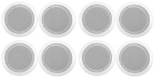  8 Rockville CC65T White 6.5" Commercial 70v Ceiling Speakers For Restaurant