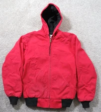 VTG USA Key Imperial Medium Reg Jacket Red Hooded Insulated Work Zip Chore Ranch