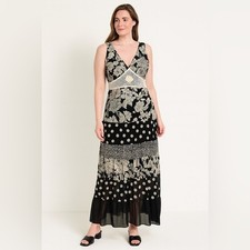 Vintage Y2K Womens 14 Floral Bias Flowy Slip Dress Fairy Feminine Crocheted maxi