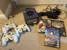 Nintendo GameCube Console Purple/Indigo 3x unofficial Controllers & 3x Games