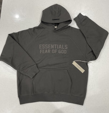 New Fear Of God Essentials Hoodie Off Black Size Medium NWT FAST SHIPPING