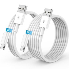 USB to C Cable, Car Carplay Cable for iPhone 17/17e 3ft 6ft, White