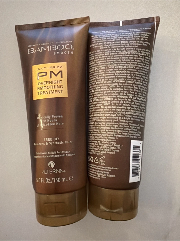 Paquete de 2 Alterna Bamboo Suave Anti-Frizz PM Tratamiento Suavizante Durante la Noche 5oz Foto 2 de 3