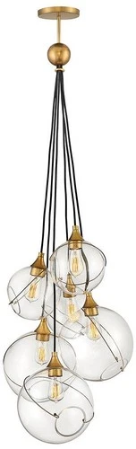 Hinkley Skye 24"W Heritage Brass 6-Light Cluster Pendant - Picture 2 of 9