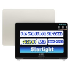 NEW LCD Screen Display Assembly Starlight for MacBook Air 13.6" M2 A2681 2022 A
