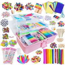 3000 Kids Arts and Crafts Supplies for Kids Crafting Supply in 3 Layered Plas...