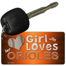 THIS GIRL LOVES HER ORIOLES Novelty Aluminum Metal Keychain ~ BUY 2 GET 1 FREE!