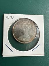 1872 One Rupees British India Victoria Silver Coin .