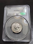 1958-P Washington Silver Quarter CAC GRADED MS64 Mint Set Coin Light Toning